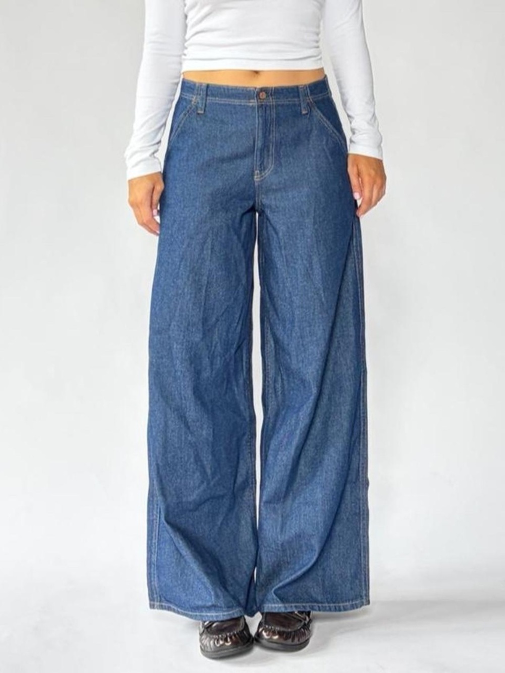 Wide Leg Trouser Baggy Jeans Size 28 Shorts